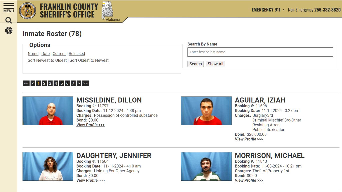 Inmate Roster - Current Inmates Booking Date Descending - Franklin ...