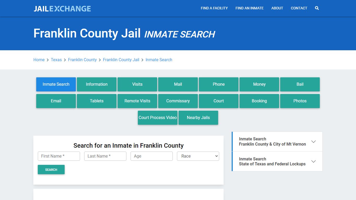 Franklin County Jail, TX Inmate Search: Roster & Mugshots