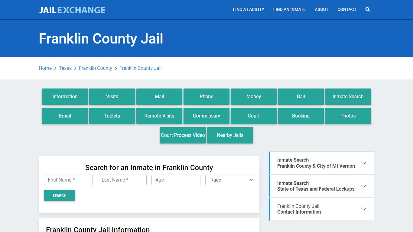 Franklin County Jail Roster Lookup, TX, Inmate Search